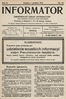 Informator : uniwersalny organ informacyjny. 1912, nr 34