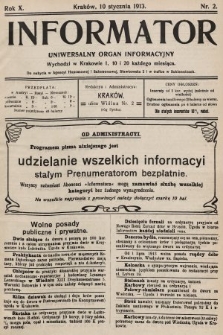 Informator : uniwersalny organ informacyjny. 1913, nr 2