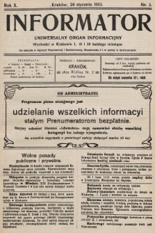 Informator : uniwersalny organ informacyjny. 1913, nr 3