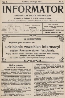 Informator : uniwersalny organ informacyjny. 1913, nr 5