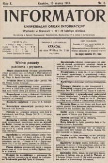 Informator : uniwersalny organ informacyjny. 1913, nr 8