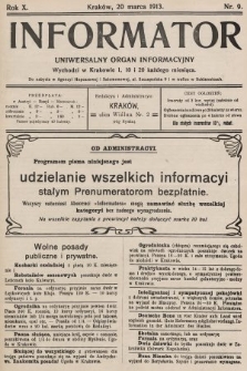 Informator : uniwersalny organ informacyjny. 1913, nr 9