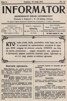 Informator : uniwersalny organ informacyjny. 1913, nr 14