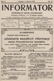 Informator : uniwersalny organ informacyjny. 1913, nr 16