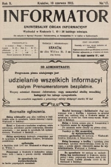 Informator : uniwersalny organ informacyjny. 1913, nr 17