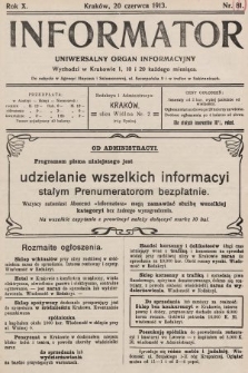 Informator : uniwersalny organ informacyjny. 1913, nr 18