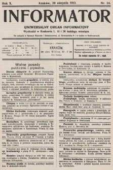 Informator : uniwersalny organ informacyjny. 1913, nr 24