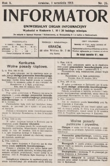 Informator : uniwersalny organ informacyjny. 1913, nr 25