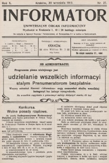Informator : uniwersalny organ informacyjny. 1913, nr 27