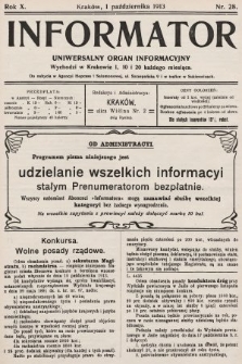 Informator : uniwersalny organ informacyjny. 1913, nr 28