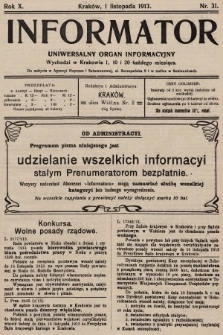 Informator : uniwersalny organ informacyjny. 1913, nr 31