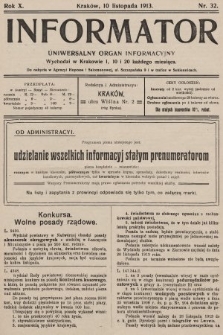 Informator : uniwersalny organ informacyjny. 1913, nr 32