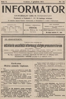 Informator : uniwersalny organ informacyjny. 1913, nr 34