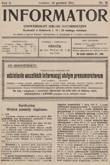 Informator : uniwersalny organ informacyjny. 1913, nr 35