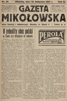 Gazeta Mikołowska. 1927, nr 47
