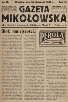 Gazeta Mikołowska. 1927, nr 48