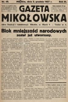 Gazeta Mikołowska. 1927, nr 49