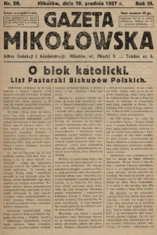 Gazeta Mikołowska. 1927, nr 50