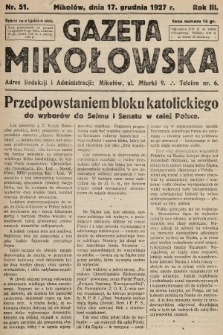 Gazeta Mikołowska. 1927, nr 51