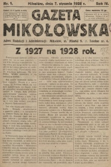 Gazeta Mikołowska. 1928, nr 1