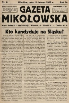 Gazeta Mikołowska. 1928, nr 6