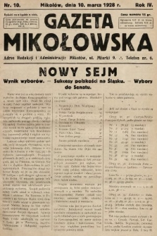 Gazeta Mikołowska. 1928, nr 10