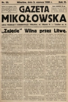 Gazeta Mikołowska. 1928, nr 22
