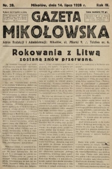 Gazeta Mikołowska. 1928, nr 28