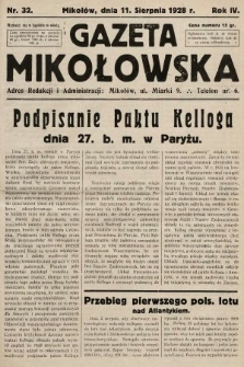 Gazeta Mikołowska. 1928, nr 32