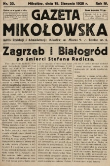 Gazeta Mikołowska. 1928, nr 33