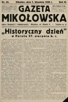 Gazeta Mikołowska. 1928, nr 35