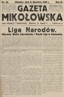 Gazeta Mikołowska. 1928, nr 36