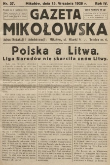 Gazeta Mikołowska. 1928, nr 37