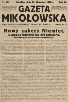 Gazeta Mikołowska. 1928, nr 38