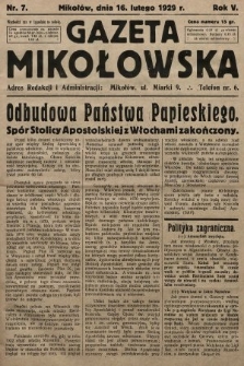 Gazeta Mikołowska. 1929, nr 7