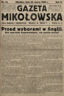 Gazeta Mikołowska. 1929, nr 12