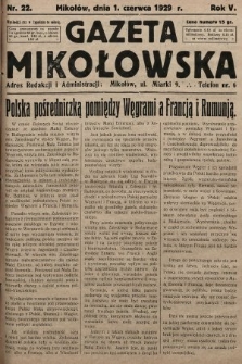 Gazeta Mikołowska. 1929, nr 22