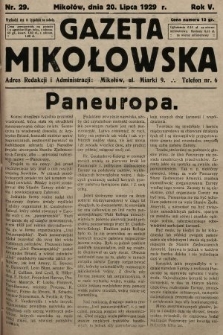 Gazeta Mikołowska. 1929, nr 29