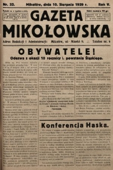 Gazeta Mikołowska. 1929, nr 32