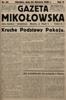 Gazeta Mikołowska. 1929, nr 34