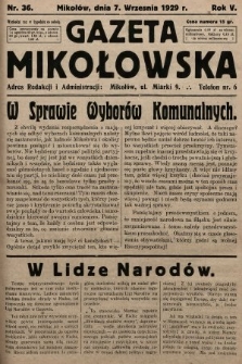 Gazeta Mikołowska. 1929, nr 36