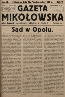 Gazeta Mikołowska. 1929, nr 42