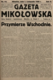 Gazeta Mikołowska. 1929, nr 44