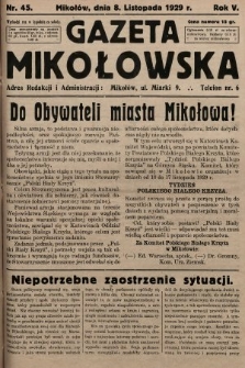 Gazeta Mikołowska. 1929, nr 45
