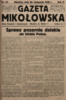 Gazeta Mikołowska. 1929, nr 47