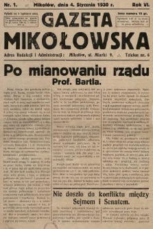 Gazeta Mikołowska. 1930, nr 1