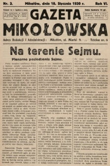 Gazeta Mikołowska. 1930, nr 3