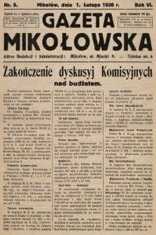 Gazeta Mikołowska. 1930, nr 5