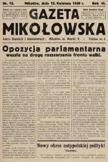 Gazeta Mikołowska. 1930, nr 15