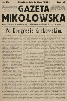 Gazeta Mikołowska. 1930, nr 27
